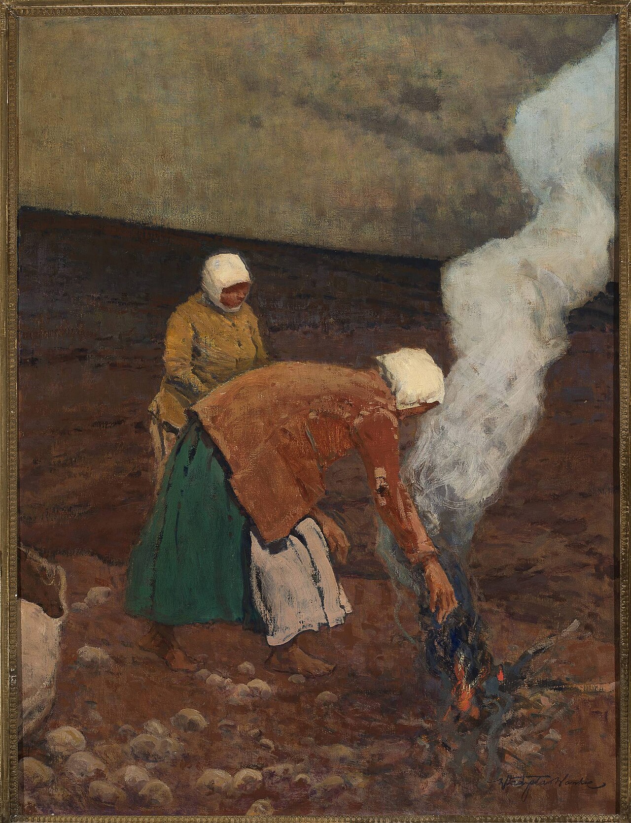 Digging potatoes. by Władysław Wankie