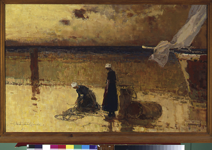 Fisherwomen on the shore. by Władysław Wankie