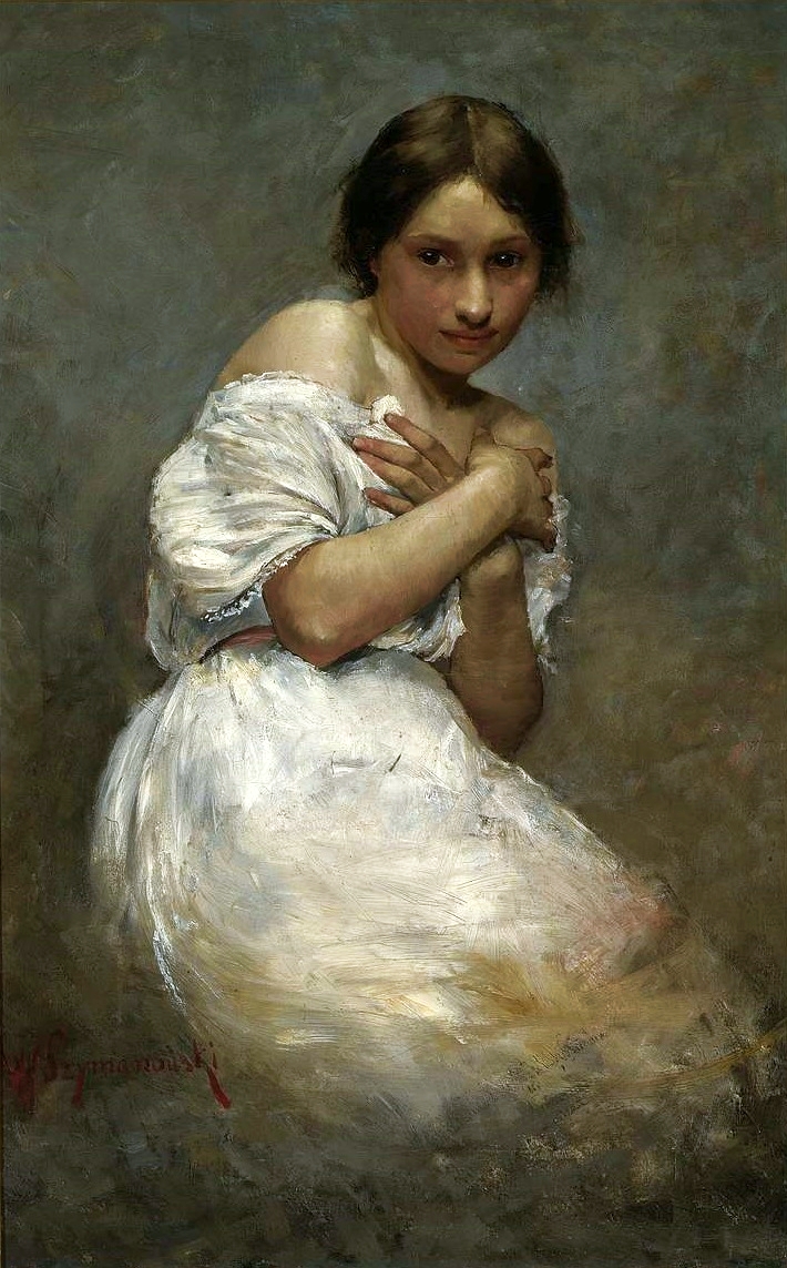 Portrait of a girl. by Wacław Szymanowski