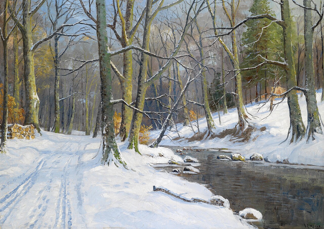 Landscape with Stream in Winter by Walter Moras