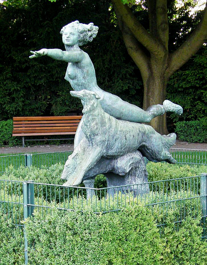 Diana with greyhounds by Walter Schott