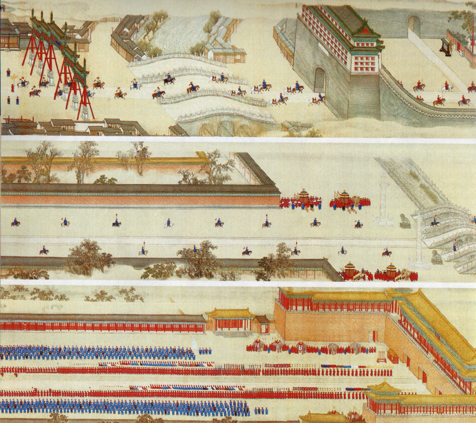 The Kangxi Emperor's Southern Inspection Tour, Scroll Twelve: Beijing: Yongding Gate to Hall of Supreme Harmony by Wang Hui