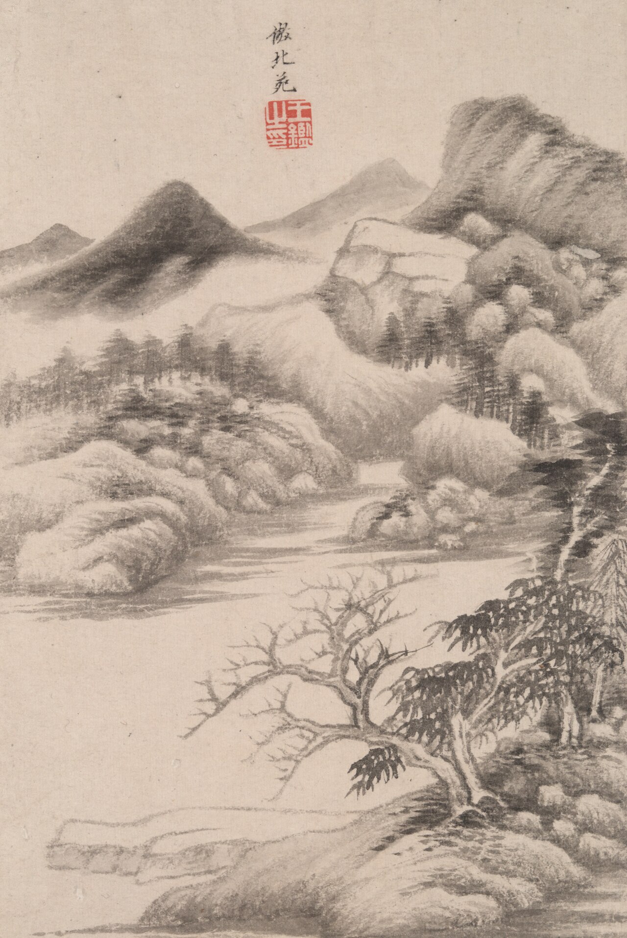 Landscape in the Style of Various Old Masters: In the Style of Dong Yuan by Wang Jian