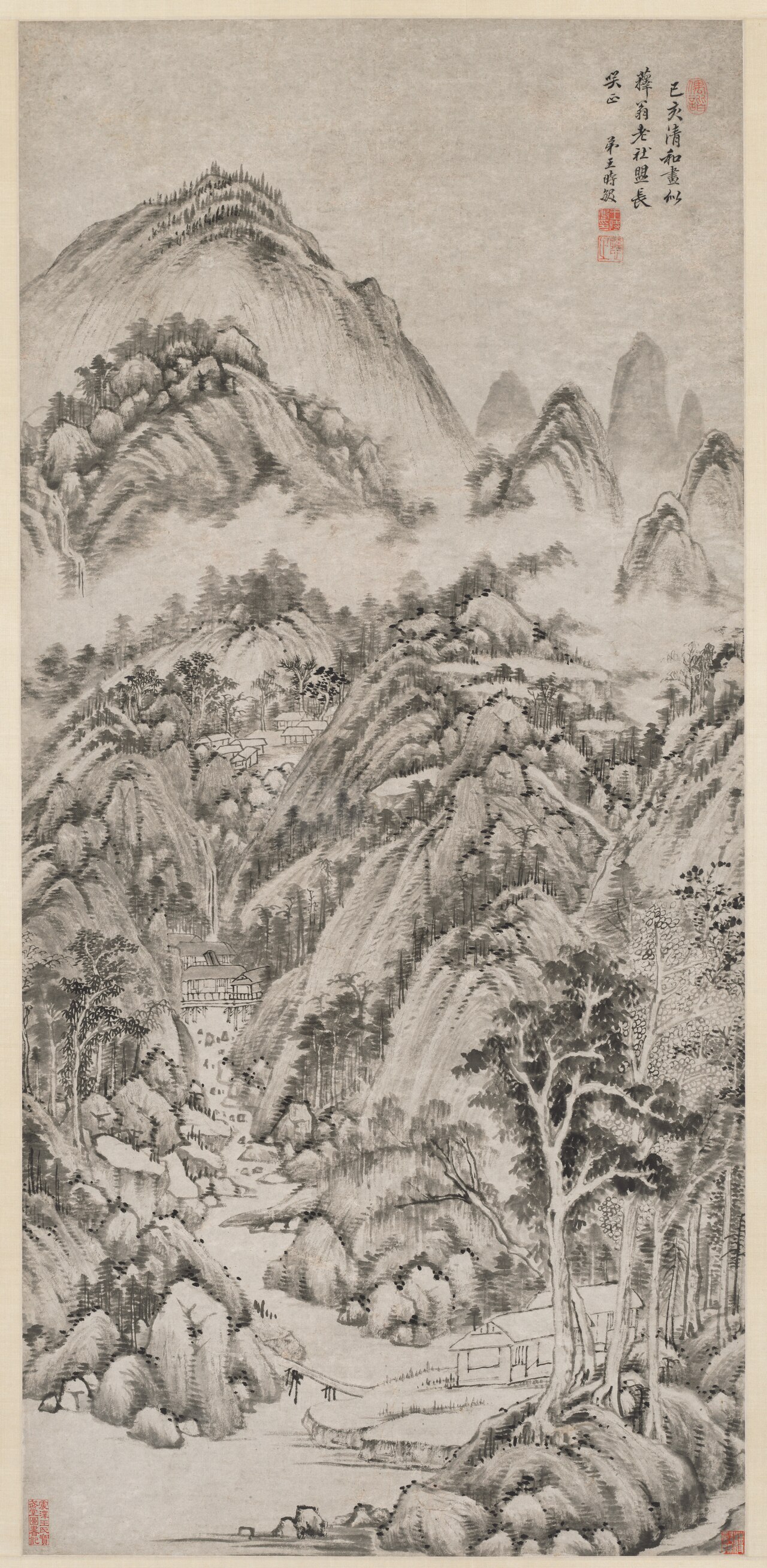 Mountain Village Embraced by the Summer by Wang Shimin