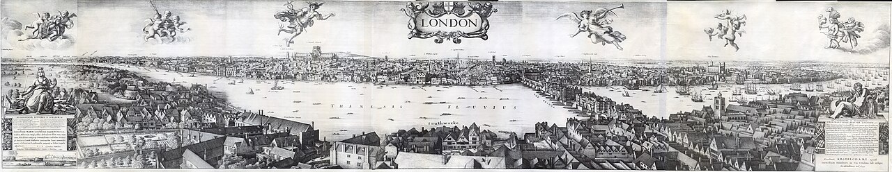 Long View of London from Bankside by Wenceslaus Hollar