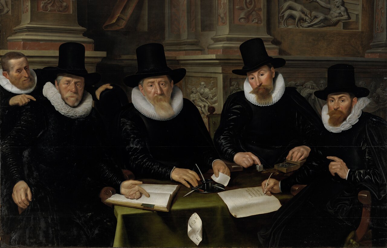 Four Regents and the ‘House Father’ of the Amsterdam Lepers’ Asylum by Werner van den Valckert
