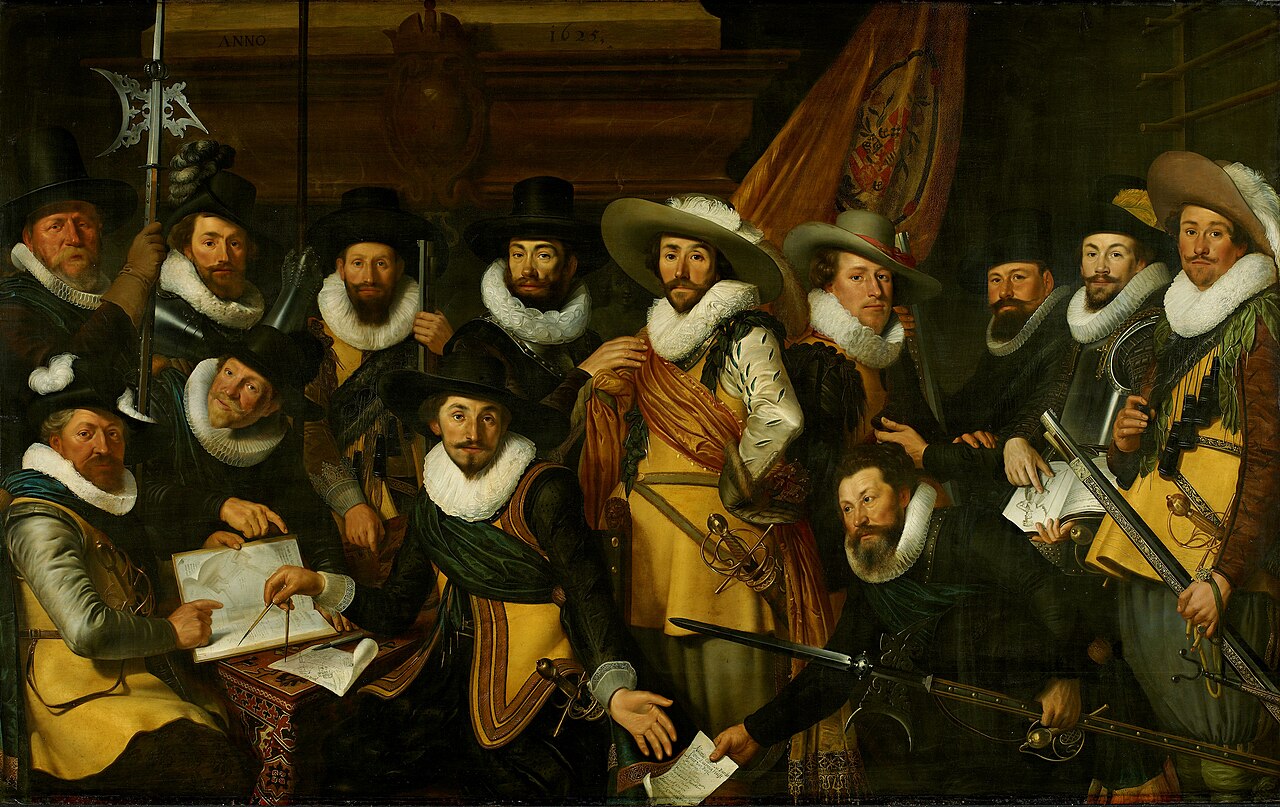 Guardsmen of the company of captain Albert Coenraetsz. Burgh and lieutenant Pieter Evertsz Hulft by Werner van den Valckert