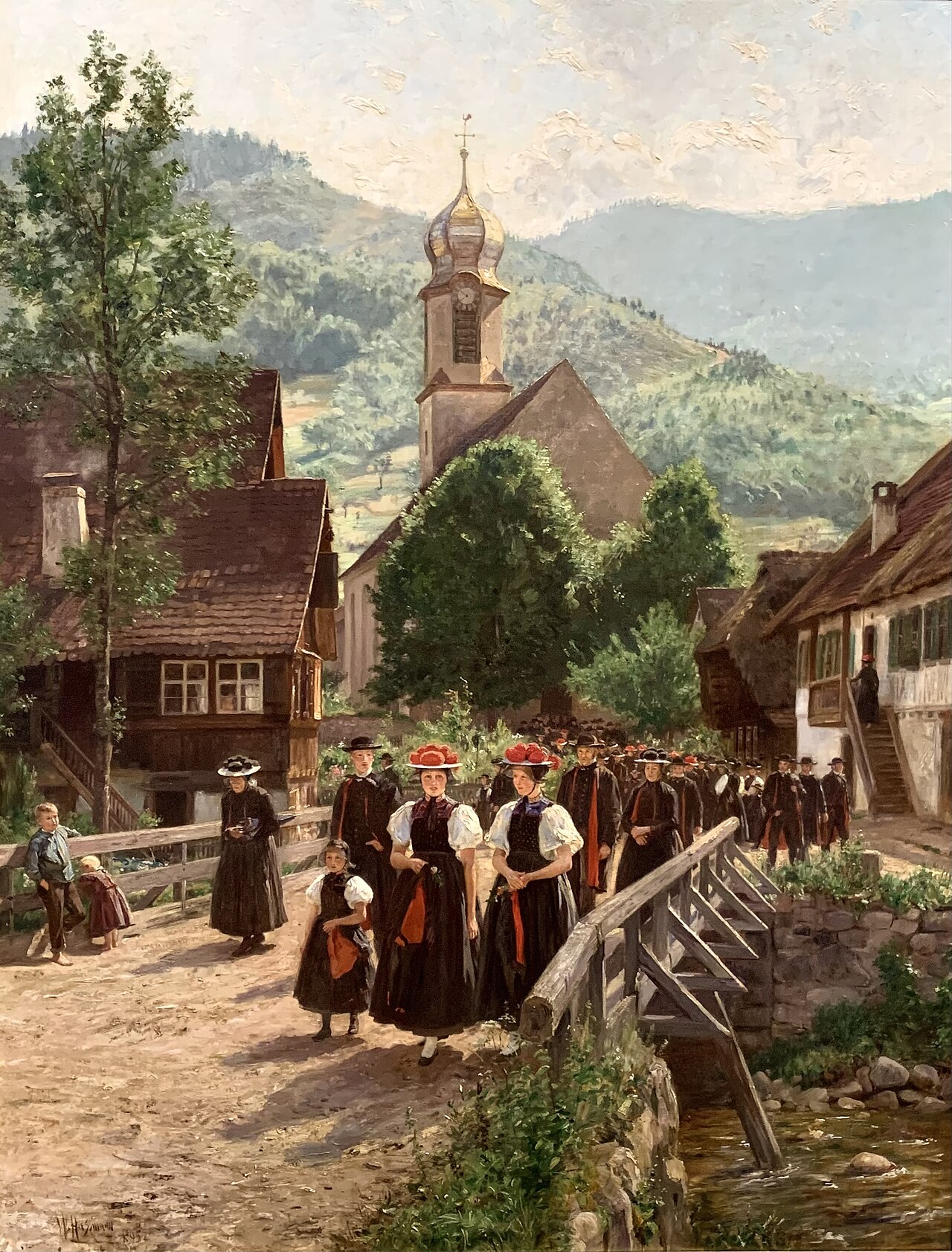 Churchgoing in Gutach by Wilhelm Hasemann