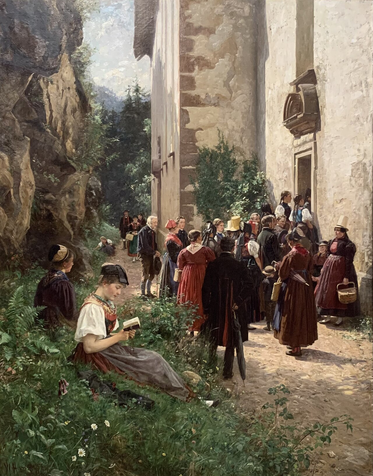 In front of the pilgrimage church in Triberg by Wilhelm Hasemann