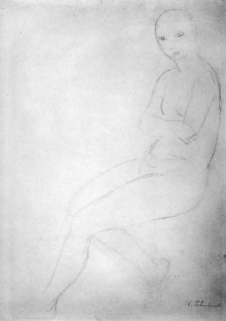 Seated Nude Model, Facing Left by Wilhelm Lehmbruck