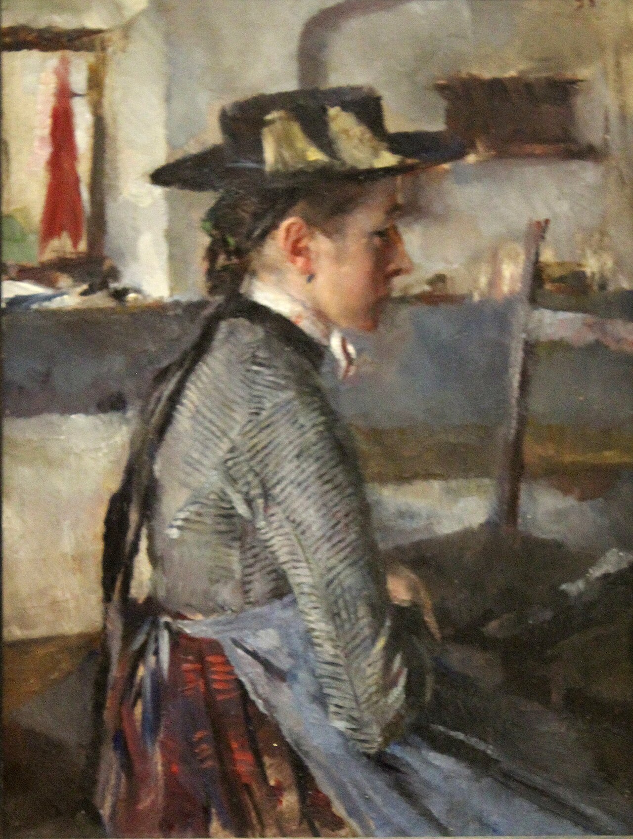 In expectation by Wilhelm Leibl