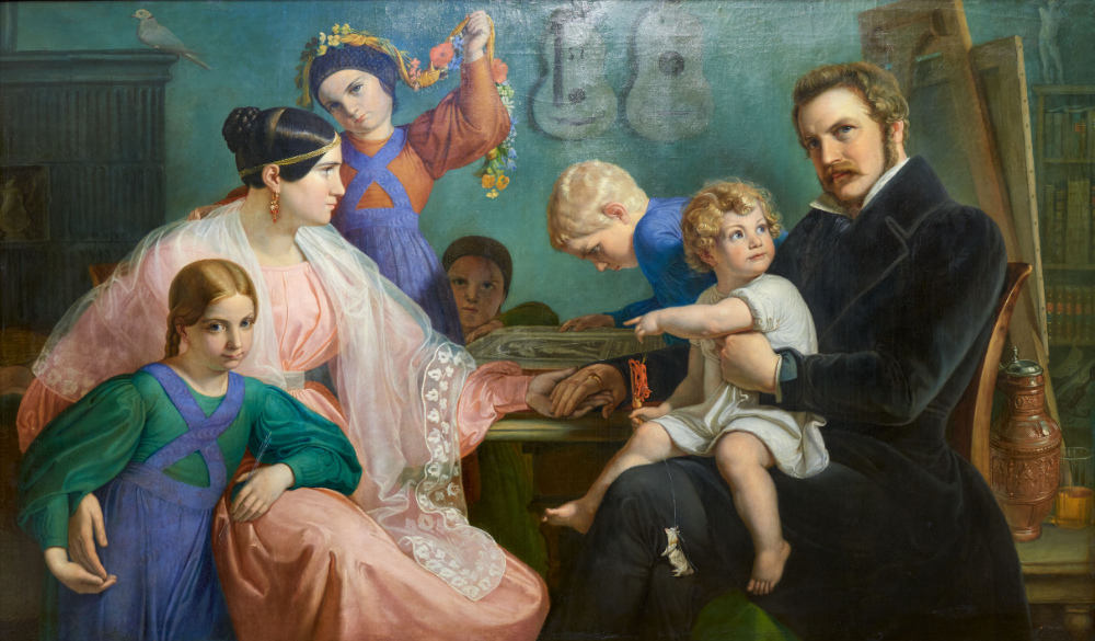 the painter with his family by Wilhelm Lindenschmit the Elder