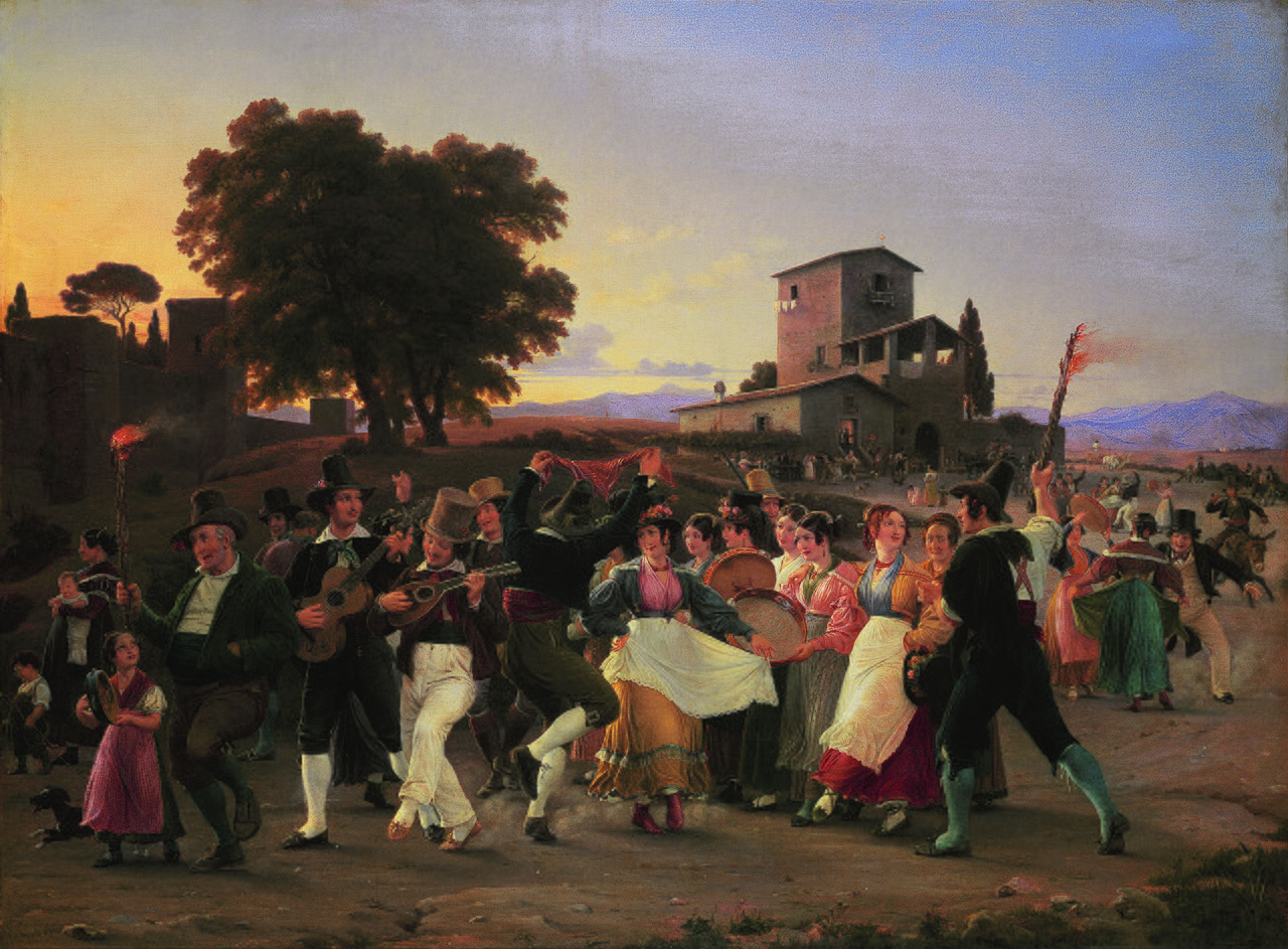 October Festival evening outside the walls of Rome by Wilhelm Marstrand