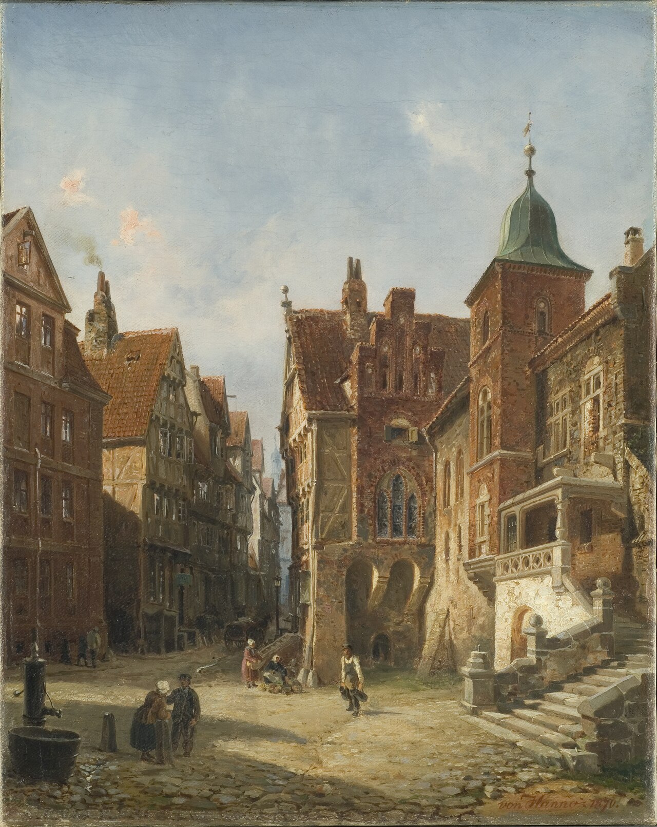 Street in Hamburg. Study in Architecture by Wilhelm von Hanno