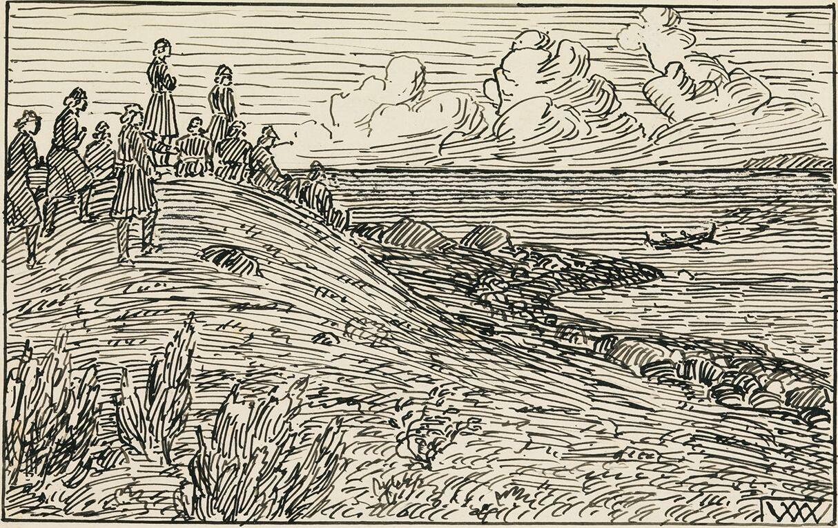 Da fikk de se at en båt kom roende by Wilhelm Wetlesen