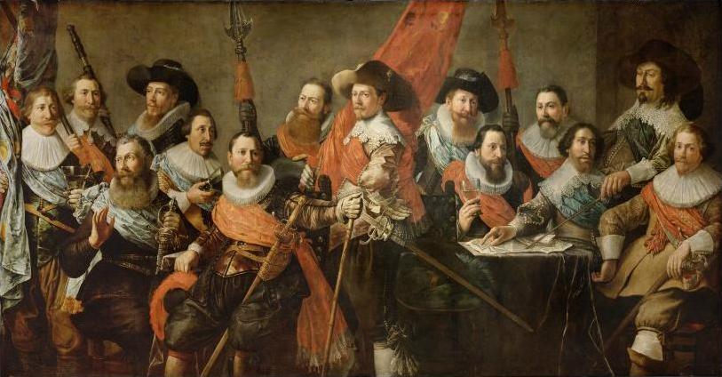 Schutterstuk officers of the Oude Schutterij of Alkmaar by Willem Bartsius