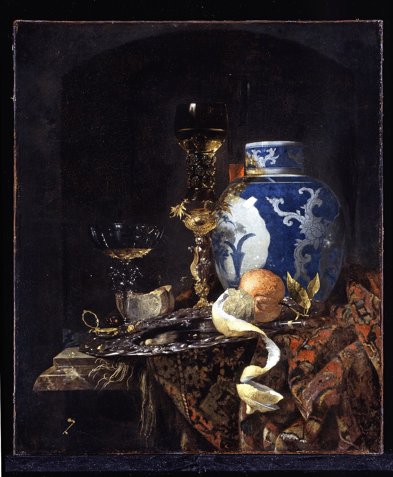 Still Life with a Chinese Porcelain Jar by Willem Kalf