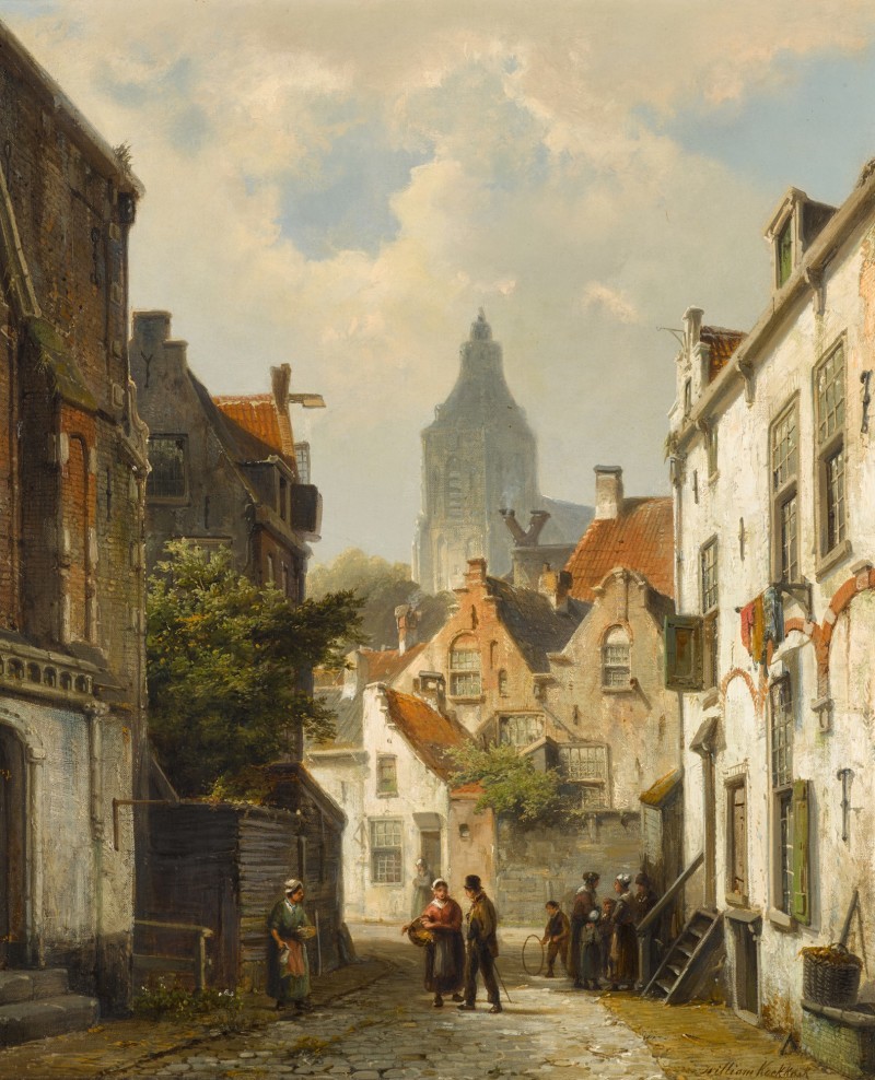 Dutch Street Scene by Willem Koekkoek
