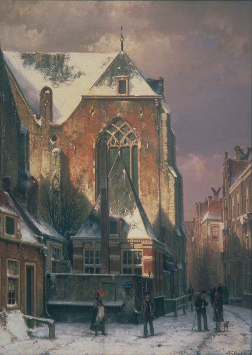 Winter Scene in Amsterdam, Holland by Willem Koekkoek