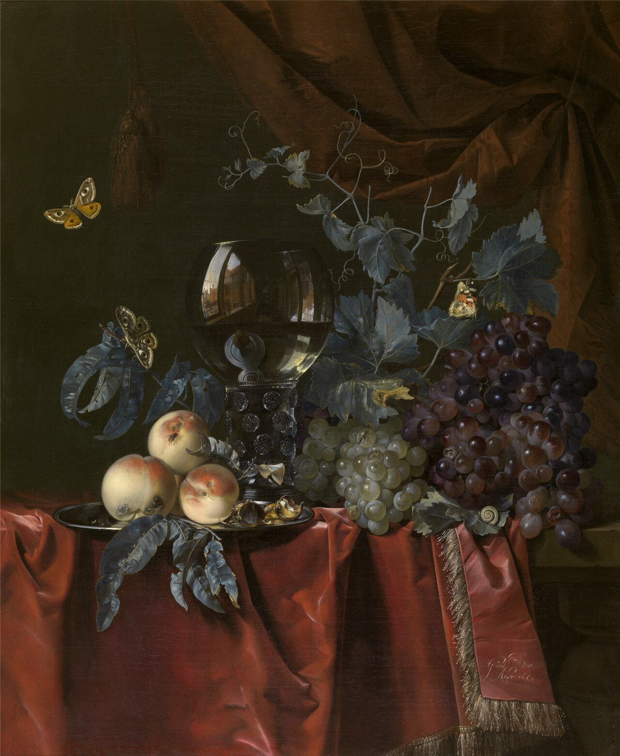 Fruit and Wine Glass by Willem van Aelst