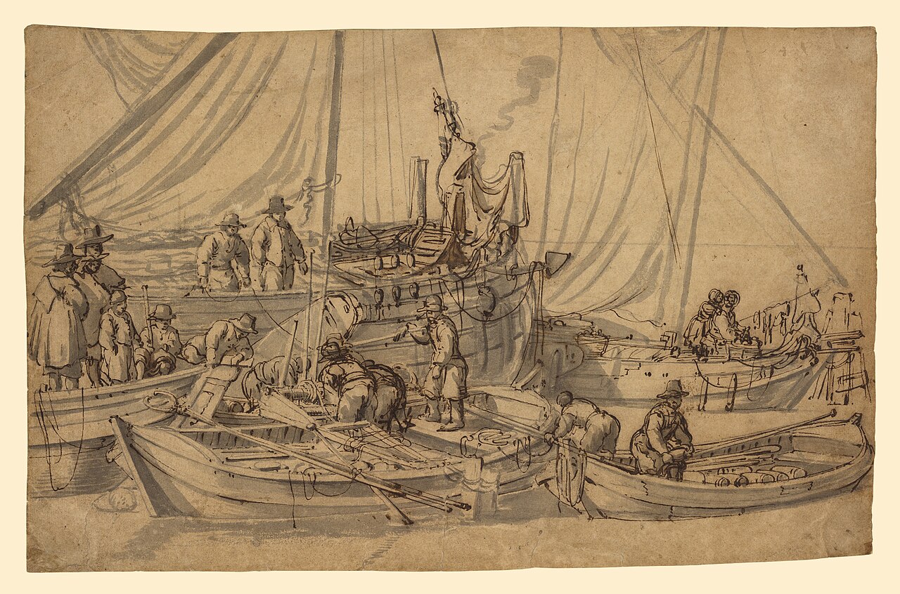 Figures on Board Small Merchant Vessels by Willem van de Velde the Elder