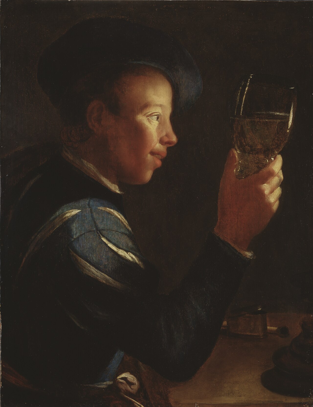 Young Man with a Glass Goblet by Willem van der Vliet
