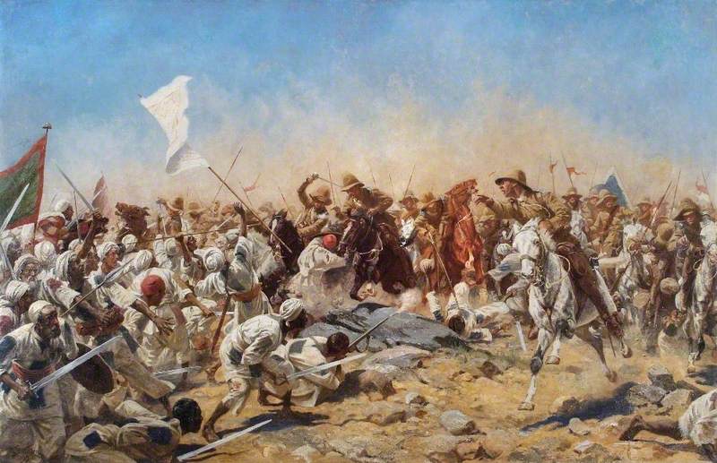 Charge of the 21th lancers at Ondurman. by William Barnes Wollen