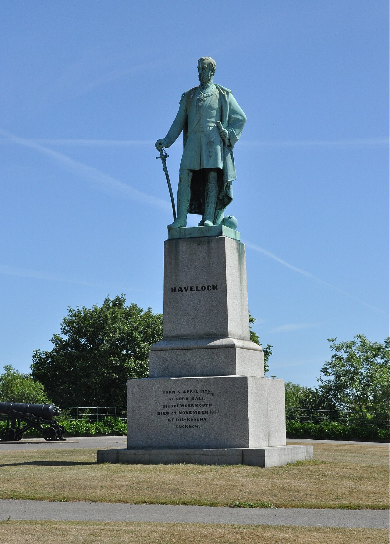 Statue of General Havelock in South West of Park, Building Hill Nz 3984 5639 by William Behnes