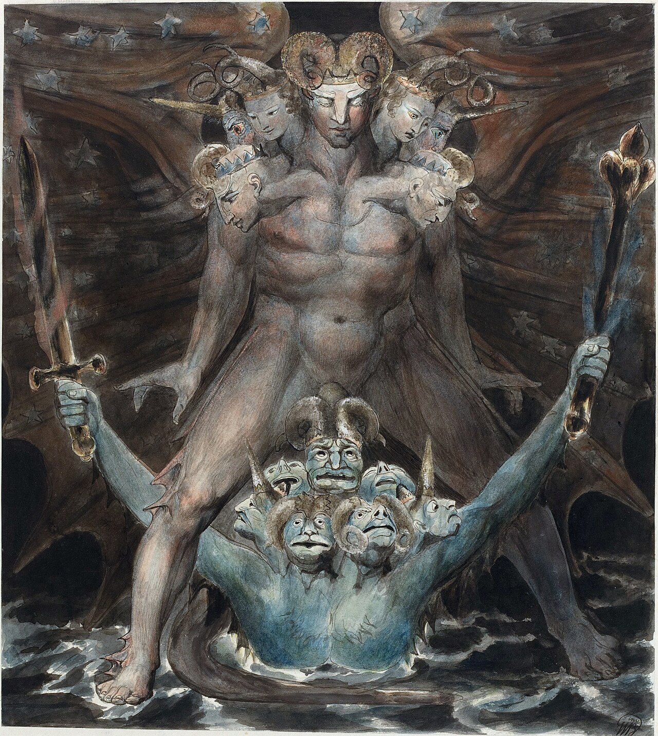 The Great Red Dragon paintings by William Blake