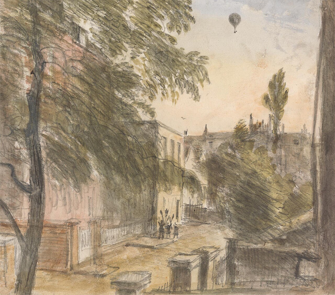 Balloon over Holland Street, Kensington, 22 July 1835, 7 p.m. by William Crotch