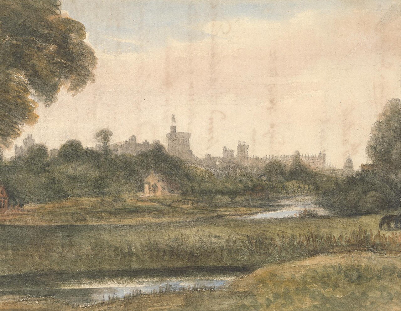 View of Windsor from down the River by William Crotch