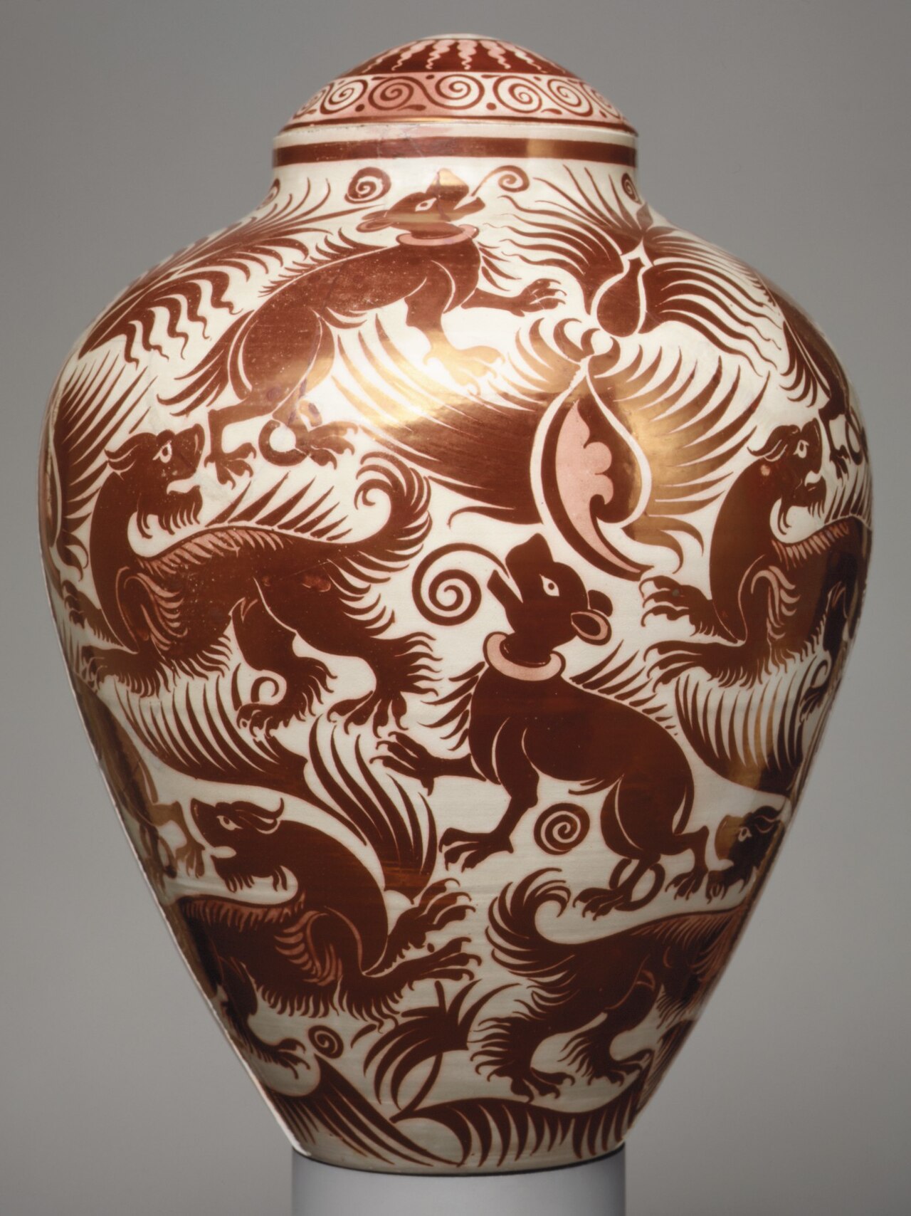 Vase with cover by William De Morgan