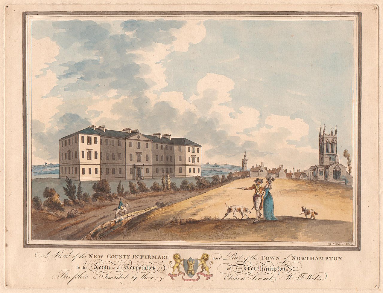 A View of The New County Infirmary and part of the Town of Northampton by William Frederick Wells