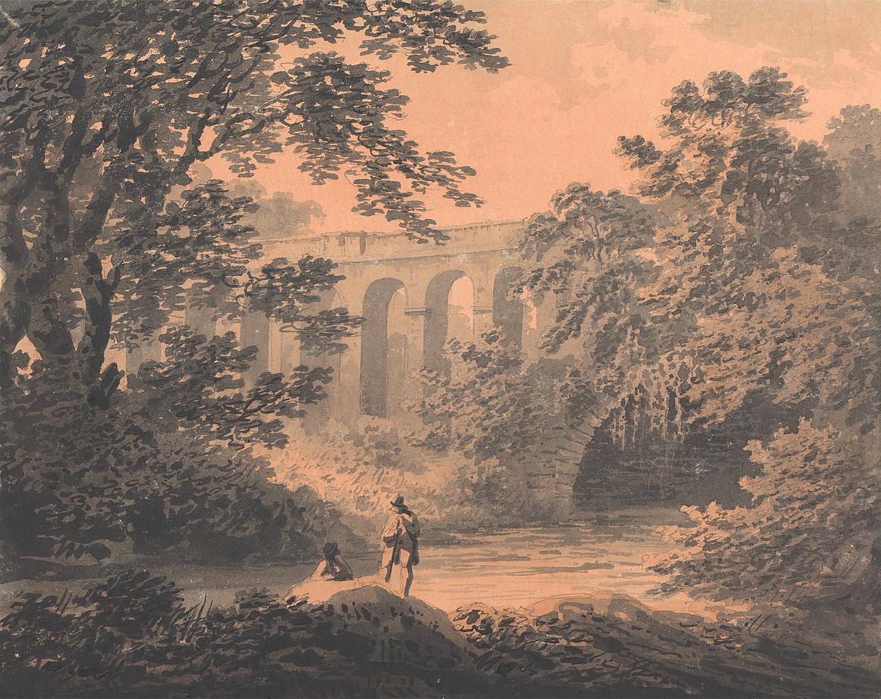 Bridge on the Malton Road from York by William Gilpin