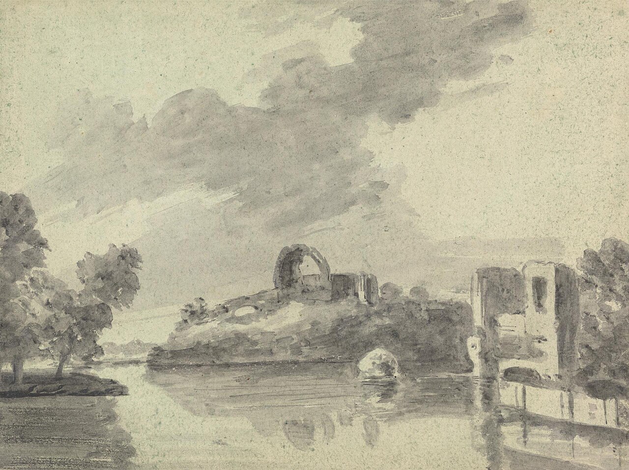 River view with Ruins by William Gilpin