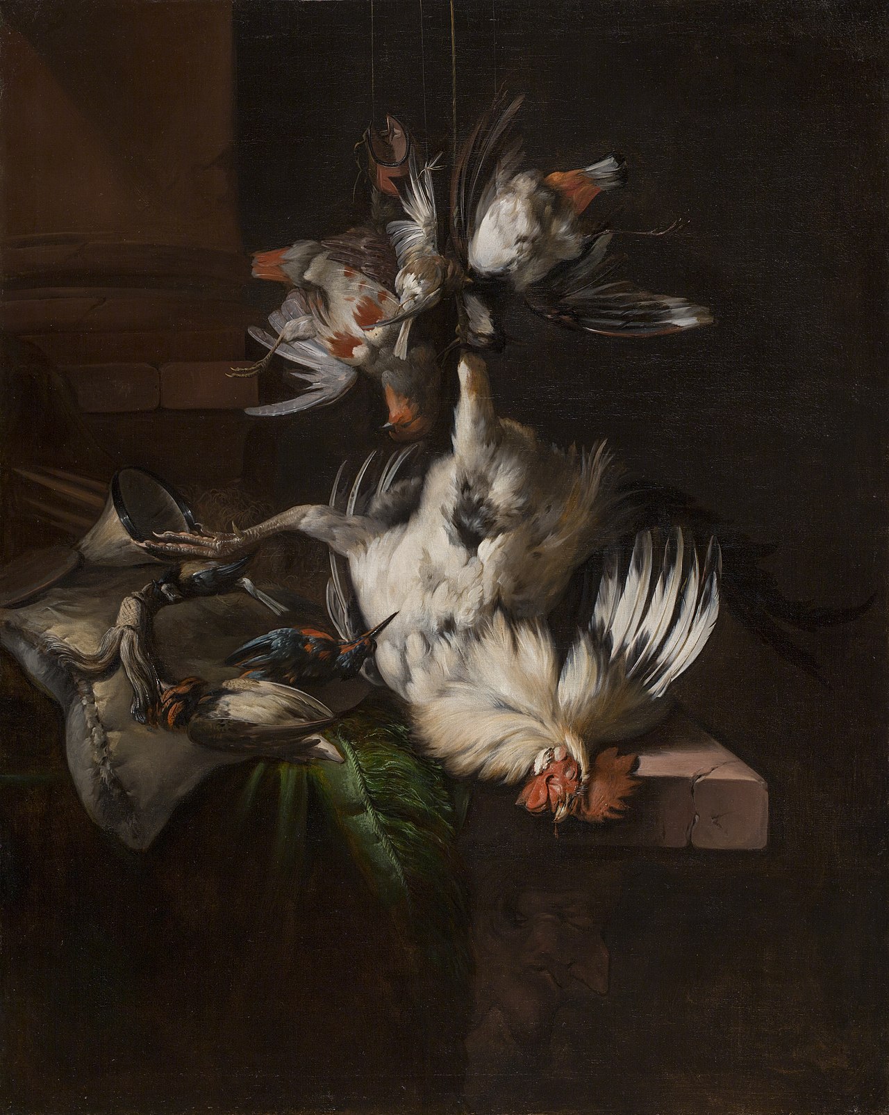 Still life with a white rooster by William Gouw Ferguson