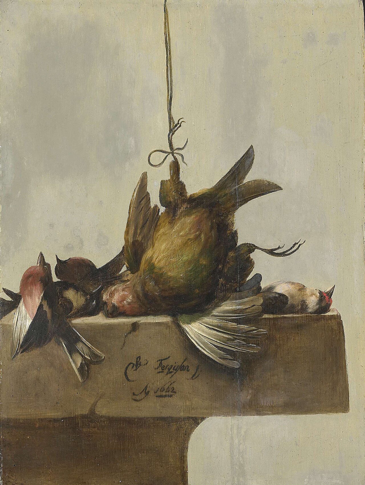 Still life with birds by William Gouw Ferguson