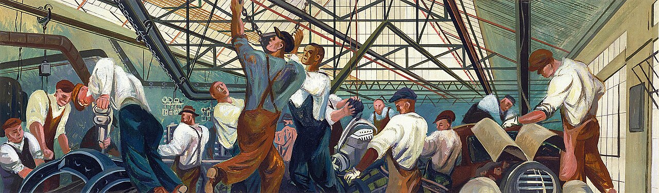 Automobile Industry (mural, Detroit, Michigan Post Office) by William Gropper