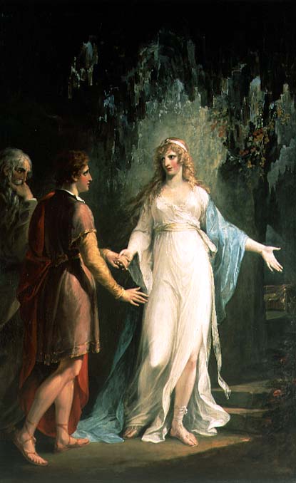 Calypso receiving Telemachus and Mentor in the Grotto by William Hamilton
