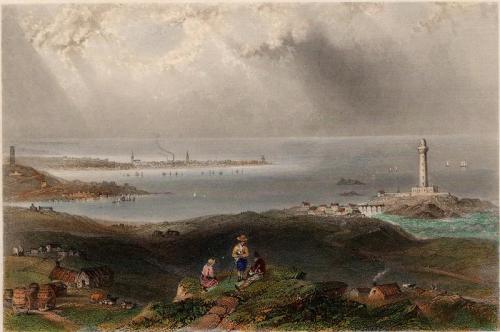 William Henry Bartlett - Peterhead (View from the South showing Lighthouse) DA by William Henry Bartlett