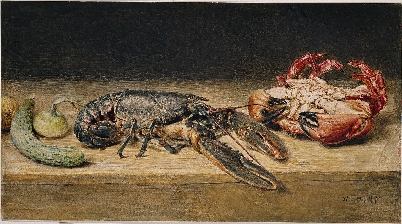 Lobster, Crab, and a Cucumber by William Henry Hunt