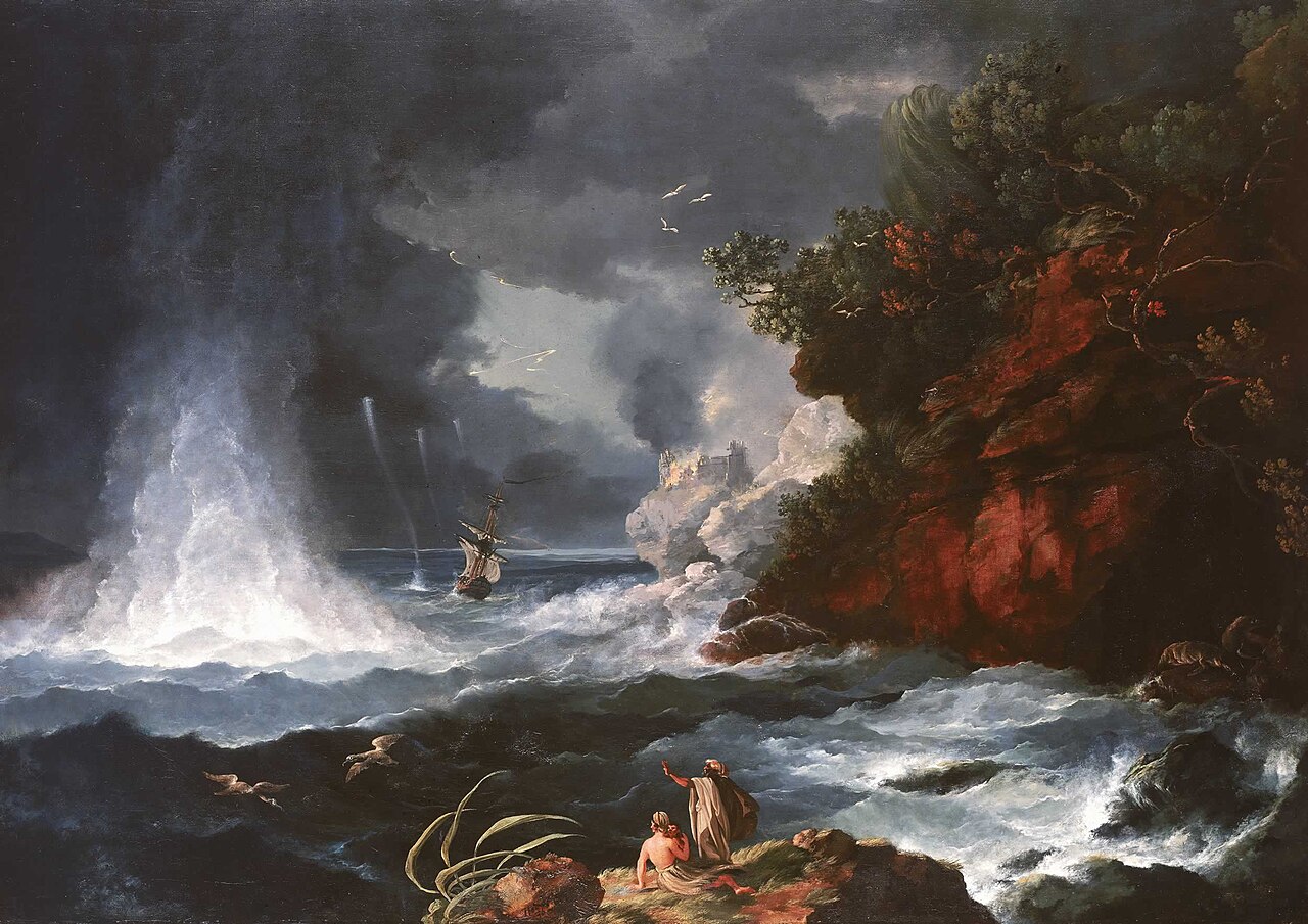 A View of Cape Stephens in Cook's Straits (New Zealand) with Waterspout, 1776 by William Hodges