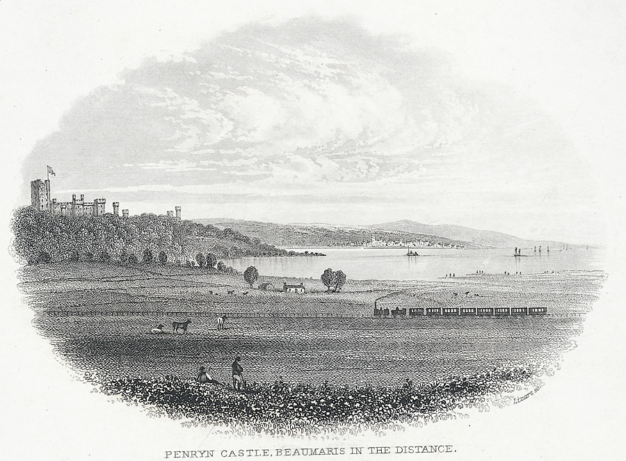 Penrhyn Castle, Beaumaris In The Distance by William Home Lizars