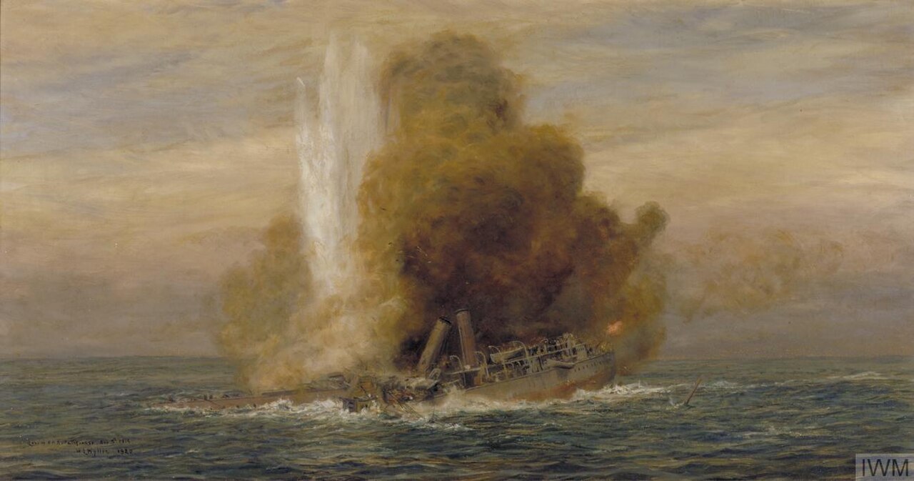 Loss of HMS Pathfinder, September 5th 1914 by William Lionel Wyllie