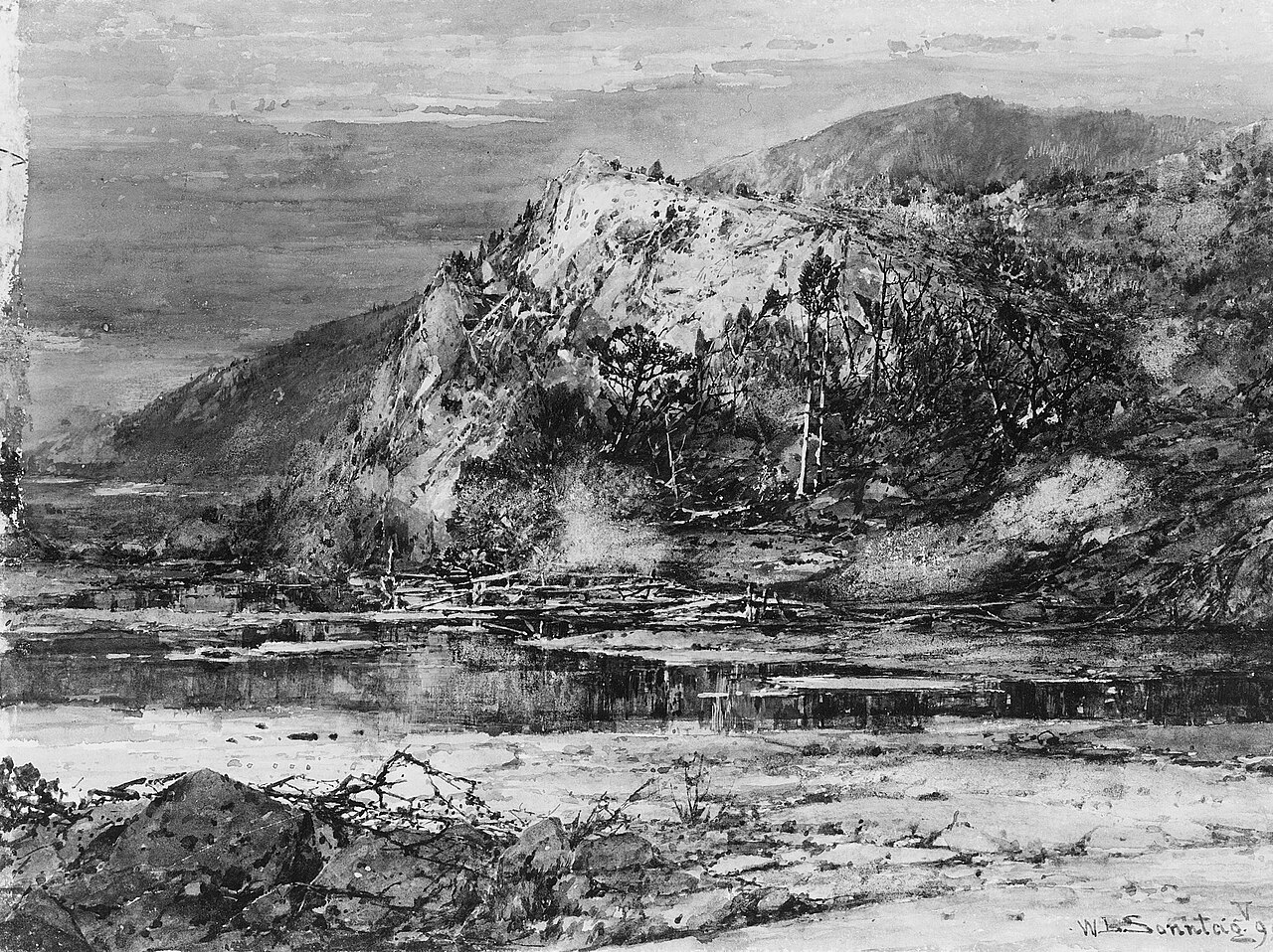 Landscape with Rocky Hills and Stream by William Louis Sonntag, Sr.