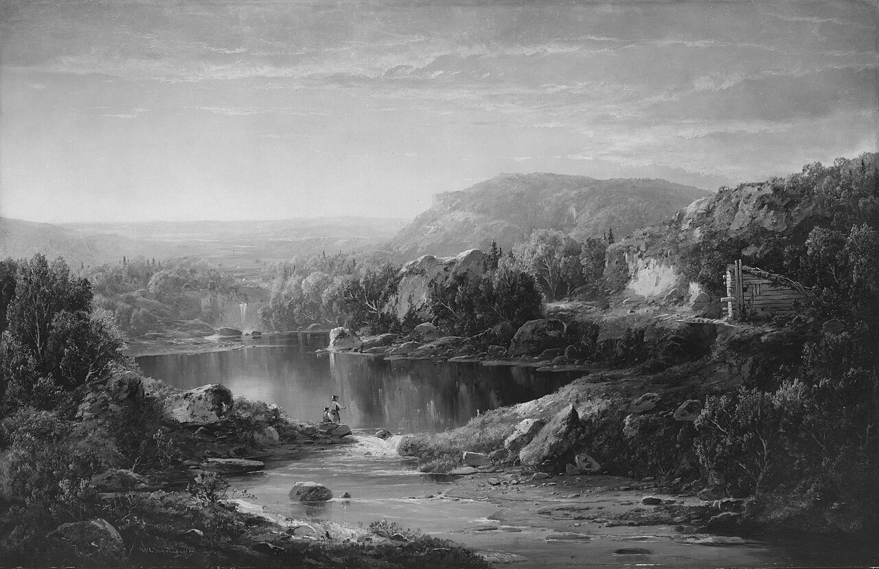 Landscape with Waterfall and Figures by William Louis Sonntag, Sr.