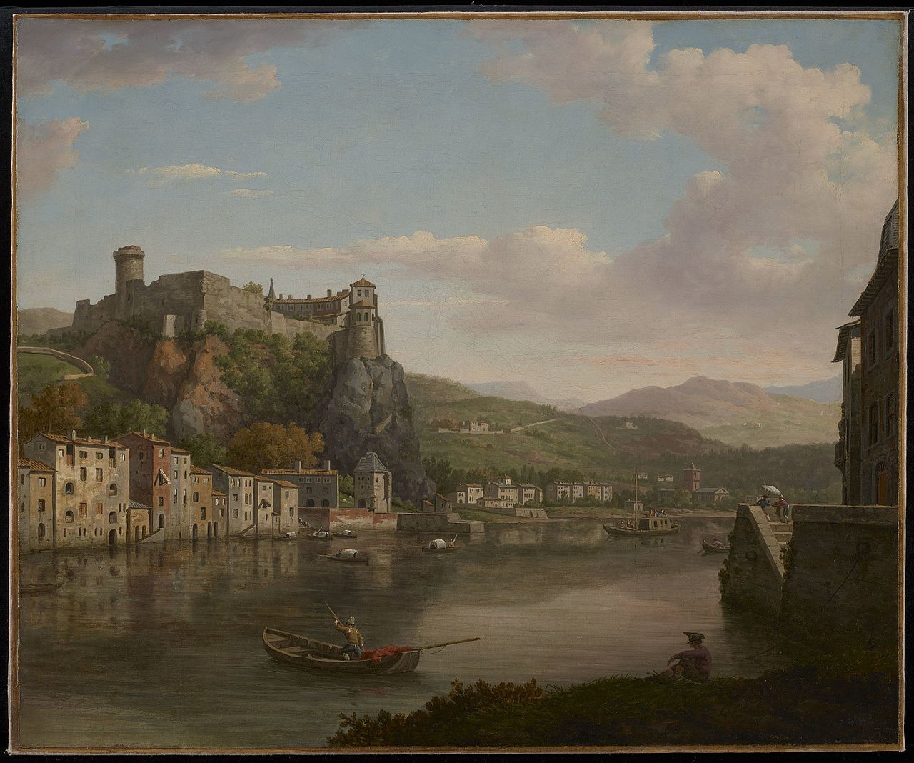 View of the Saône and the Château Pierre-Scize (Lyon, France) by William Marlow
