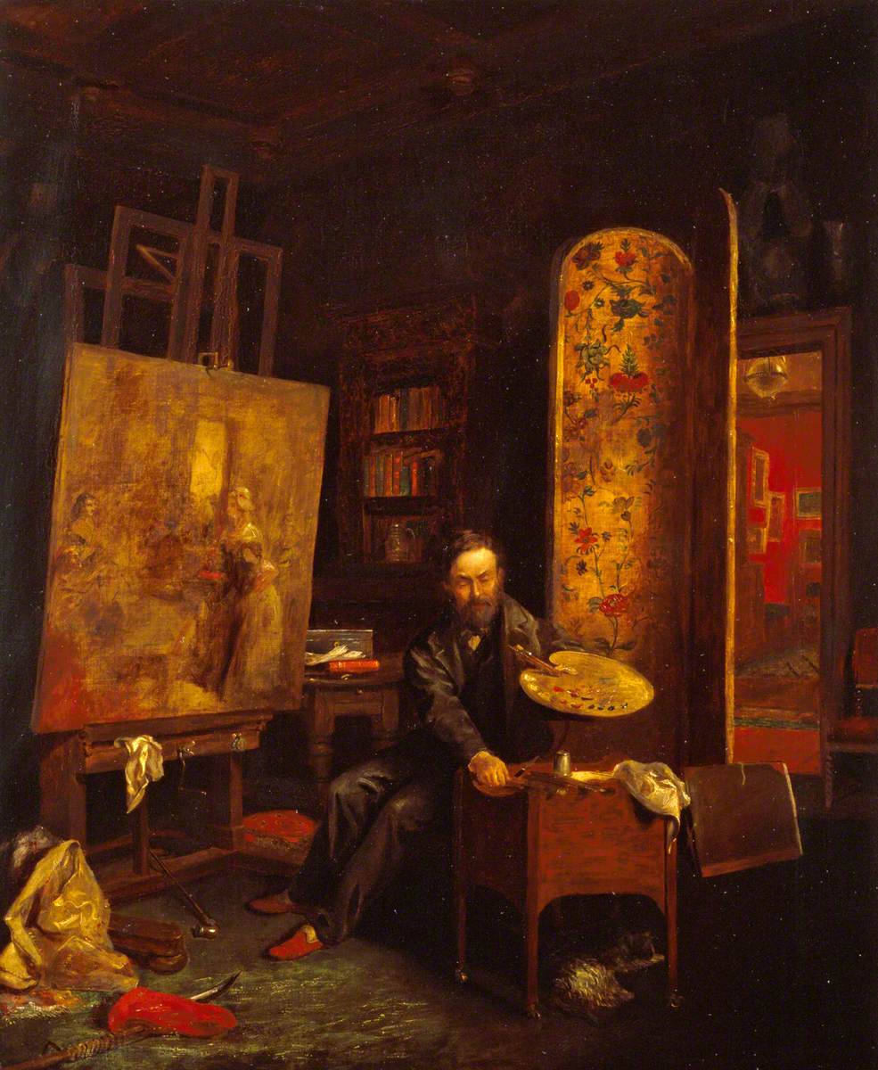 Alfred Elmore in His Studio by William Maw Egley