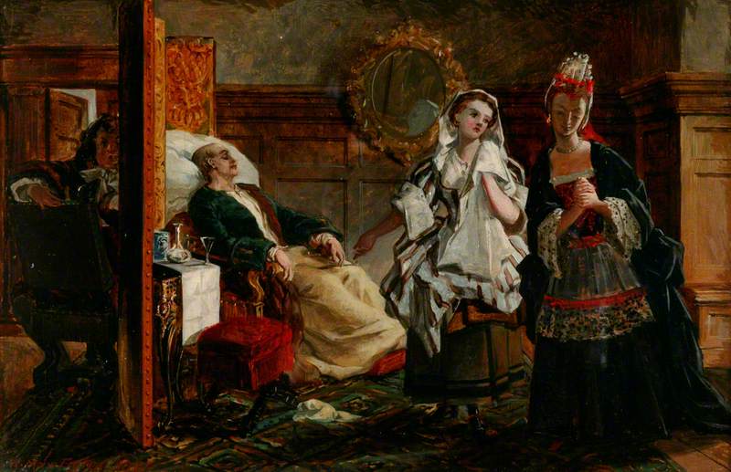 Scene from Molière's 'Le Malade Imaginaire' by William Maw Egley
