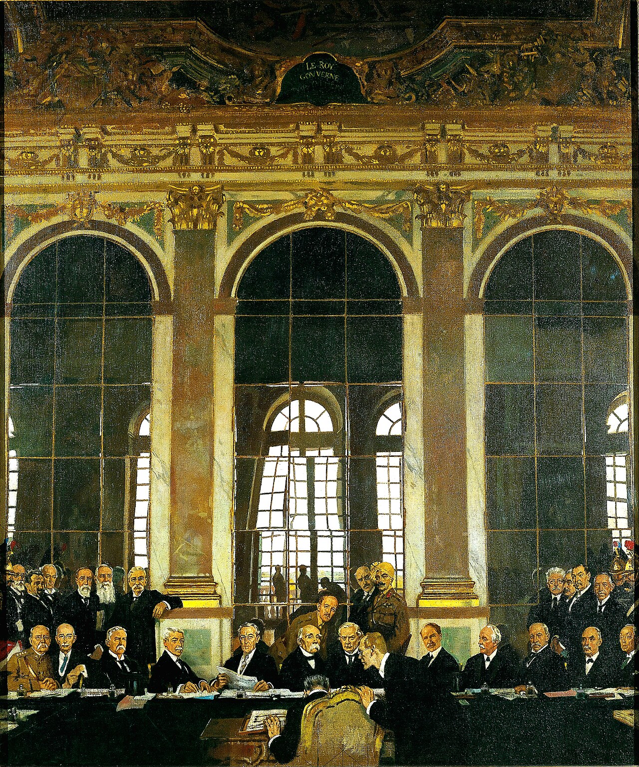 The Signing of Peace in the Hall of Mirrors, Versailles, 28 June 1919 by William Orpen